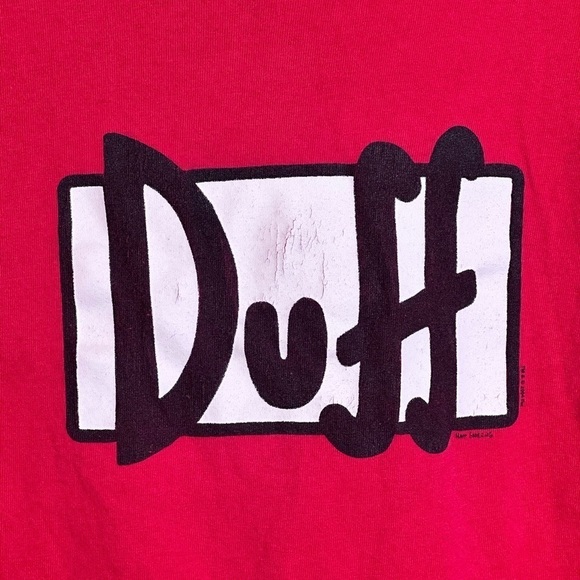 Vintage Y2K 2004 The Simpsons Duff Beer Red T-Shirt Men's Size Promo TV Shirt - Picture 3 of 4